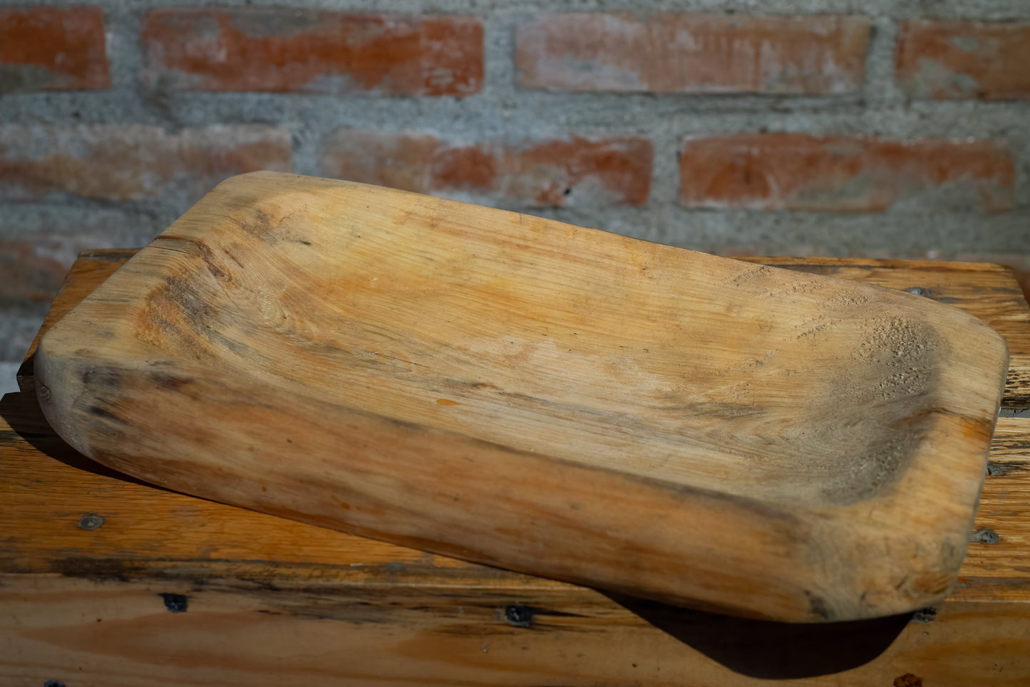 Rustic Hand-Carved Fruit Bowl Set (2 pcs)