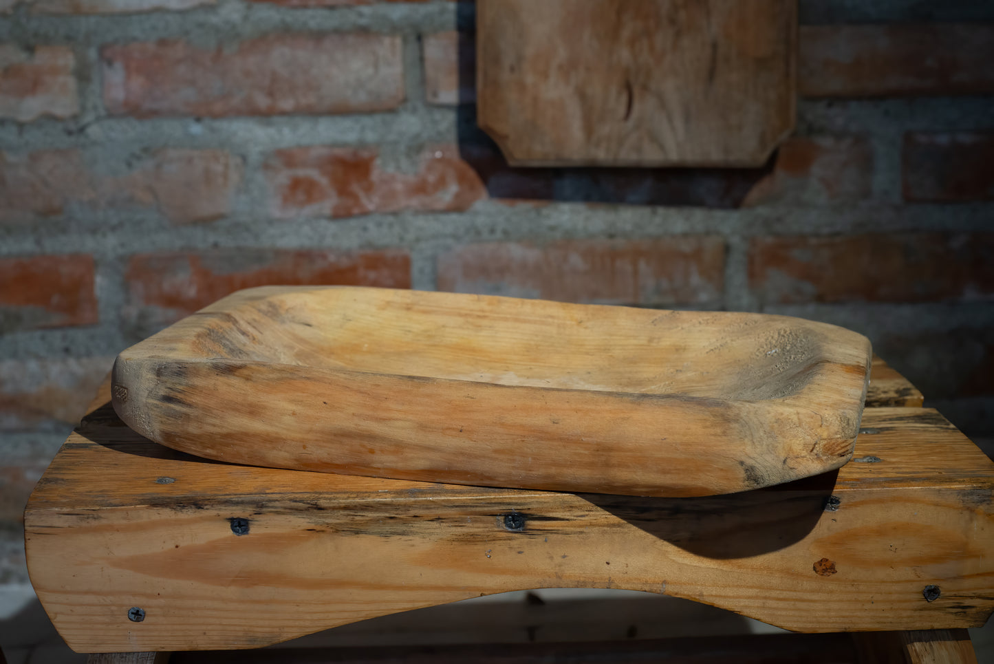 Rustic Hand-Carved Fruit Bowl Set (2 pcs)